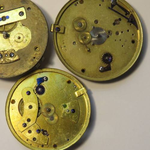 Lot of 3 antique pocket watch movements for spares - All Liverpool makers