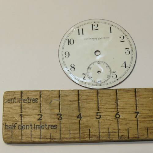 Waterbury Watch Co USA enameled pocket watch face - Fine chips