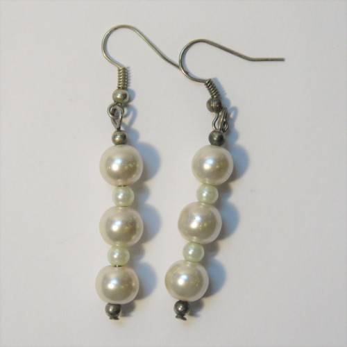 Pair of imitation pearls costume jewellery earrings