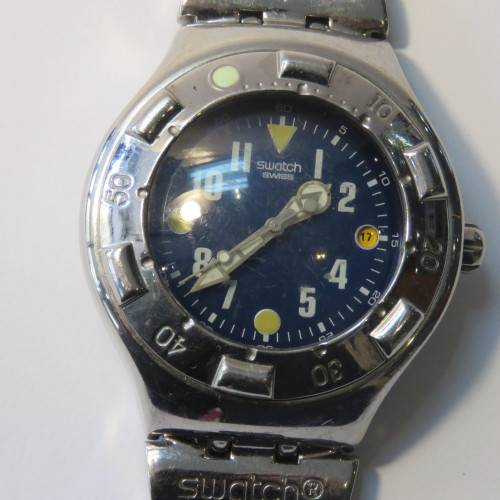 Swatch Irony Scuba 200 mens watch - Working - Needs battery - No strap