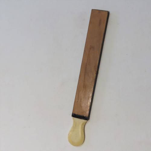 Antique Razor sharpener in slide box - With Monogram MM on handle