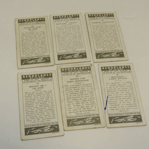Cigarette Cards Airplanes of Today - Lot of 36 cards plus one variation with wrong number