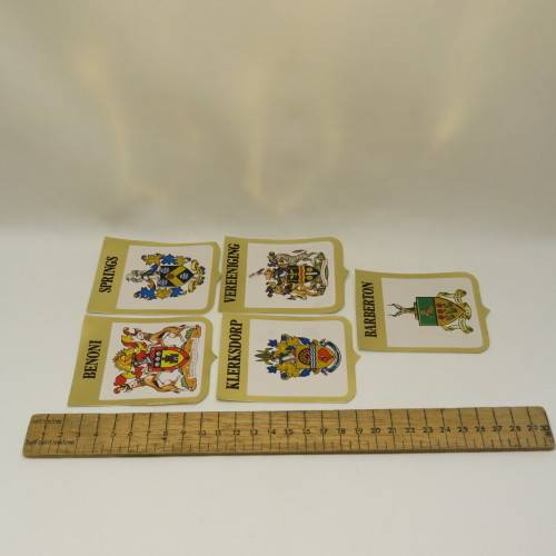 Lot of 5 vintage caravan Town Emblem stickers - Unused