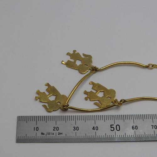 Vintage goldplated necklace with peanuts characters plus extra silver color necklace - Length 19 cm