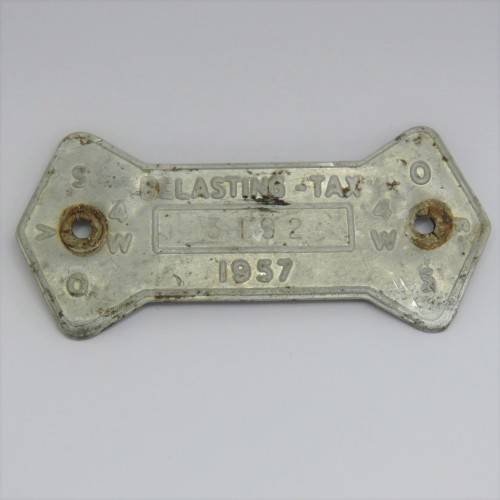 1957 Orange Freestate 4W tax tag - #3192
