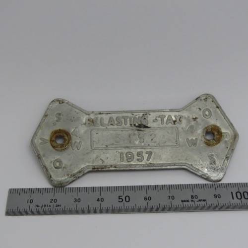 1957 Orange Freestate 4W tax tag - #3192