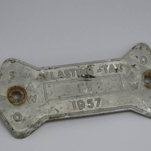 1957 Orange Freestate 4W tax tag - #3192