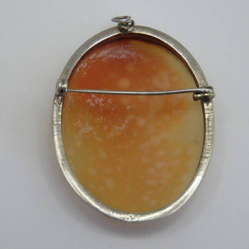 Italian 800 silver cameo brooch/pendant