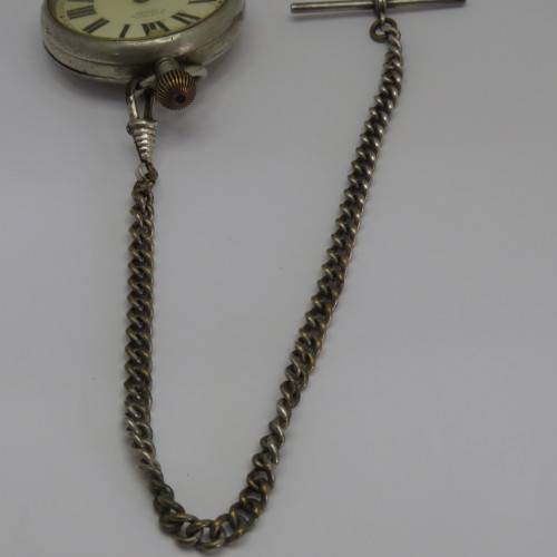 Wolf Bros pocketwatch with fob chain - Not working - Spares only