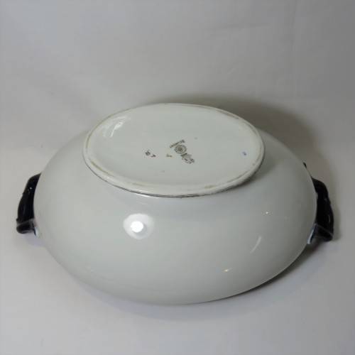 Antique Royal Doulton Belmont Cobalt Blue serving dish with lid