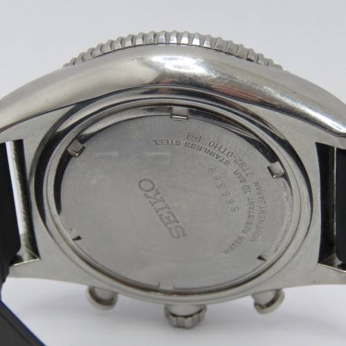 Seiko Quartz Chronograph mens watch - Scratched glass and bezel - Working - 7T92-OTHO