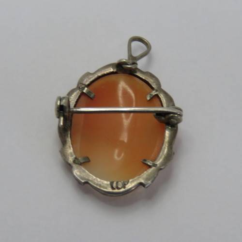 Vintage German Silver Cameo brooch/pendant