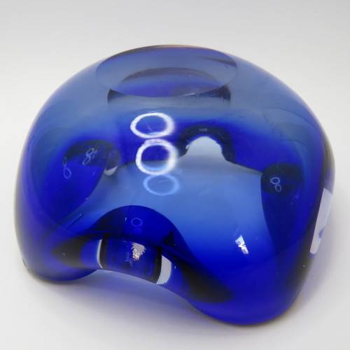 Blue Murano glass ashtray - Small chip