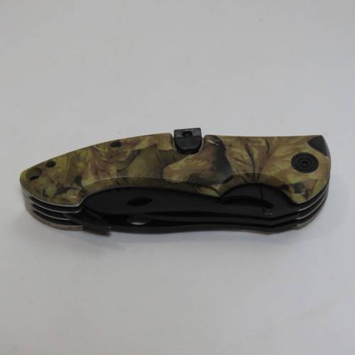 DOW Skinner pocket knife with normal blade and saw blade in pouch