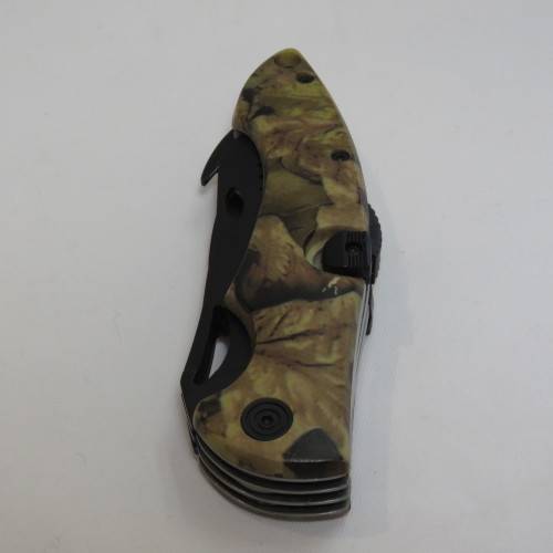DOW Skinner pocket knife with normal blade and saw blade in pouch