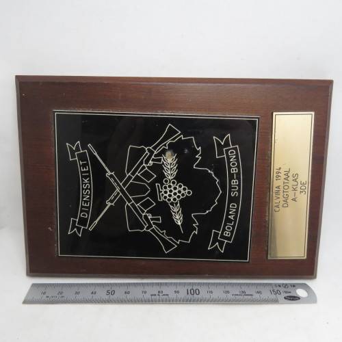 1994 Boland Service Shooting plaque - Calvinia A Class 3rd prize