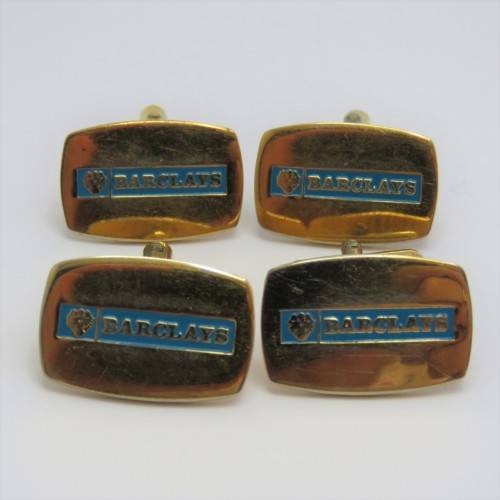 Two pairs of vintage Barclays bank cufflinks