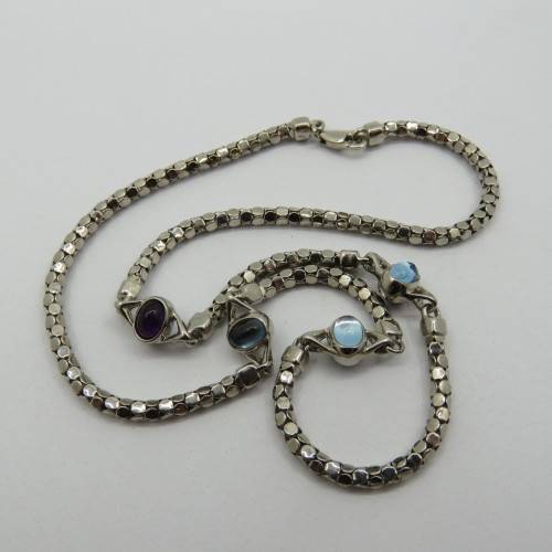 Silver look alike choker necklace - never used