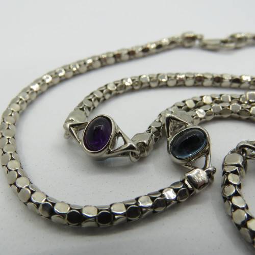 Silver look alike choker necklace - never used