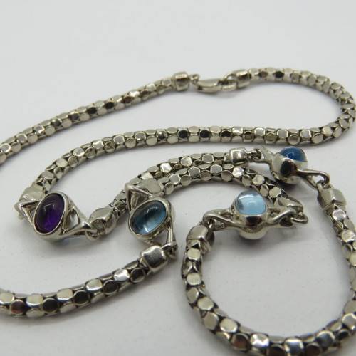 Silver look alike choker necklace - never used