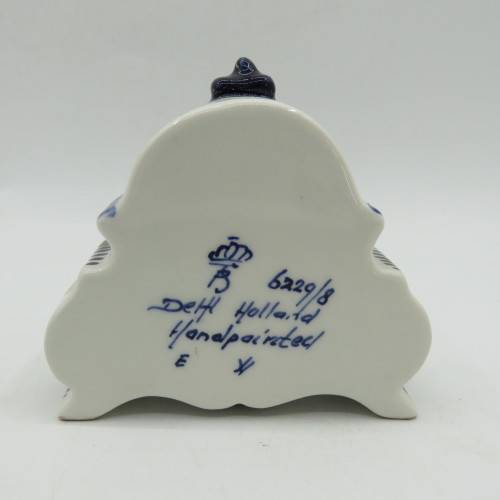 Vintage Delft mini porcelain quartz clock
