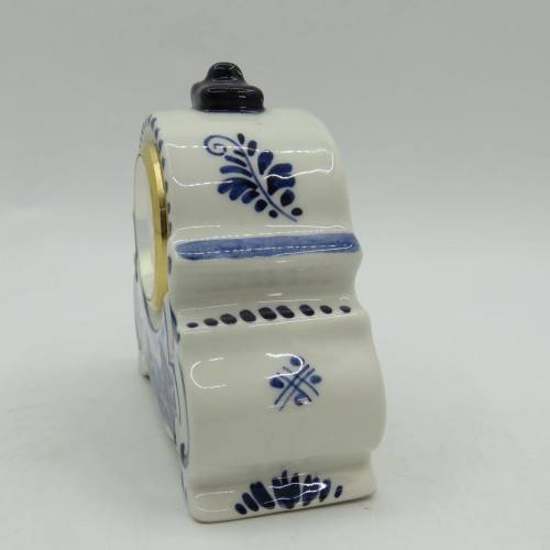 Vintage Delft mini porcelain quartz clock