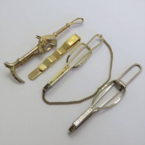 Lot of 4 tie clips - Vintage