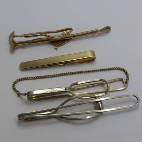Lot of 4 tie clips - Vintage