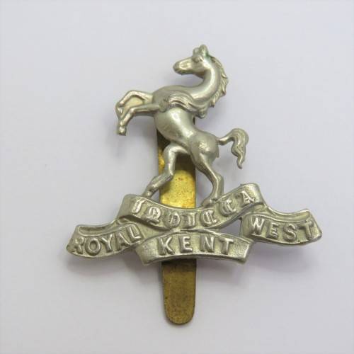 Royal West Kent cap badge with slide - WW1