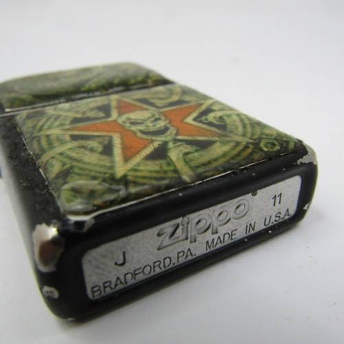 Zippo lighter with skull motif