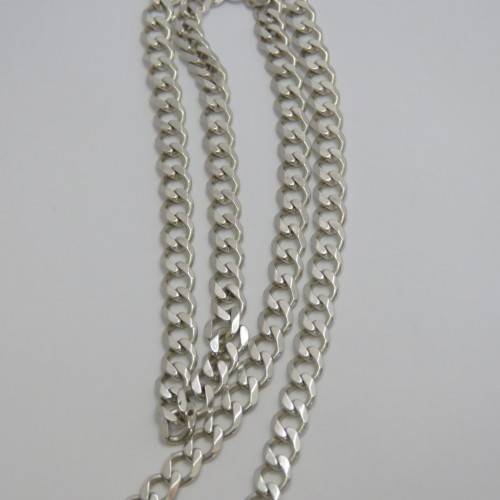 Sterling silver Cuban link chain necklace - Weighs 14,6 g - Length 22,5 cm (closed)
