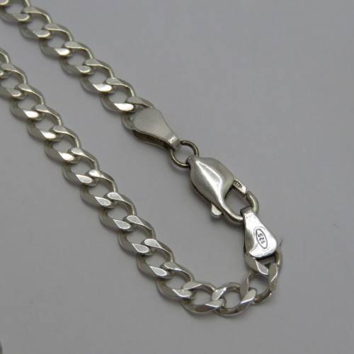 Sterling silver Cuban link chain necklace - Weighs 14,6 g - Length 22,5 cm (closed)