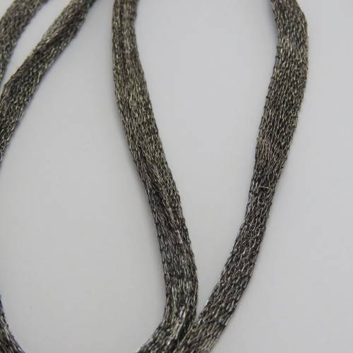 Sterling silver chainmail necklace - Small tear inside - Weighs 7,5 grams - Length 25 cm (closed)