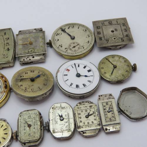 Lot of 14 mechanical watch movements for spares