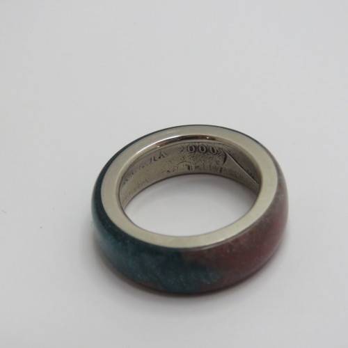 Colored Resin ring made from Australian coin - Year 2000 - Size N