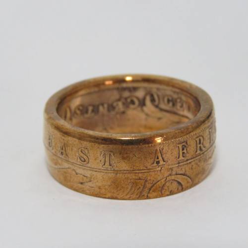 Ring made from 1921 East Africa penny - Size U 1/2