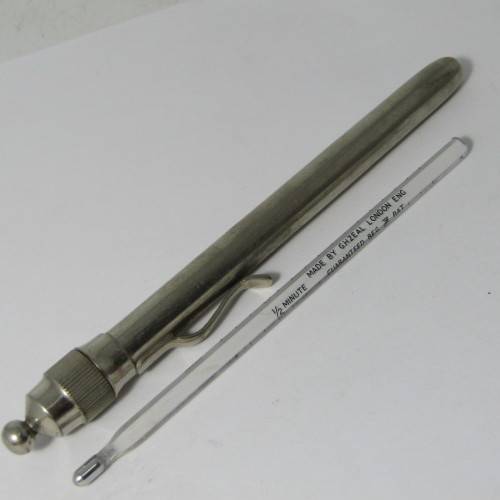 Vintage Chiron doctors thermometer in metal casing