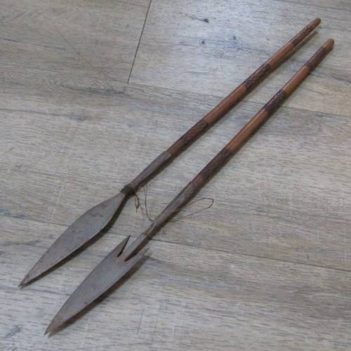 Pair vintage souvenir spears