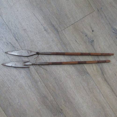 Pair vintage souvenir spears