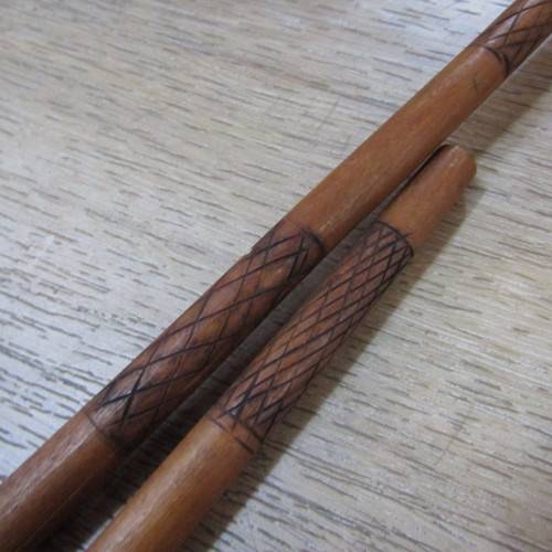 Pair vintage souvenir spears