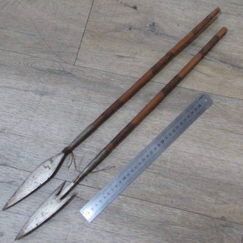 Pair vintage souvenir spears