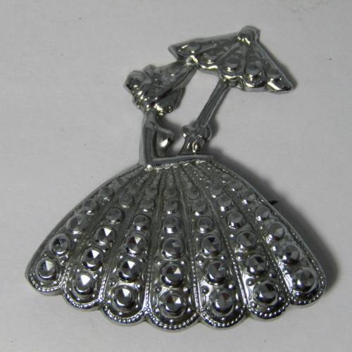 Victorian lady costume jewellery brooch