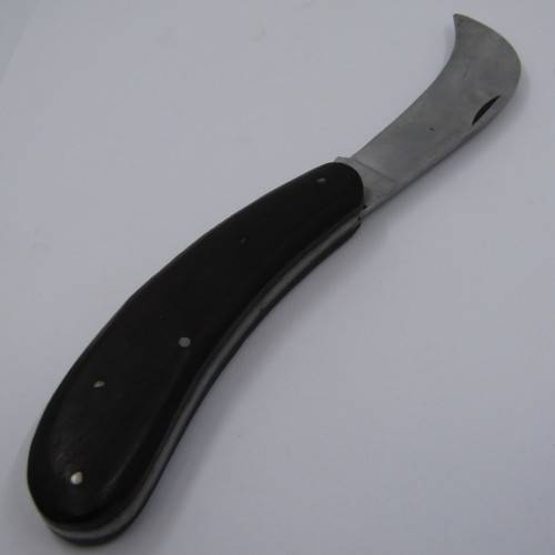 Vintage large pruning knife with wooden handle