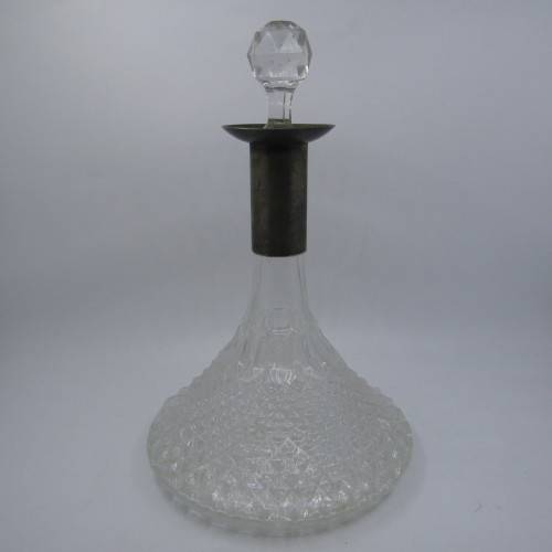 Vintage glass ships decanter