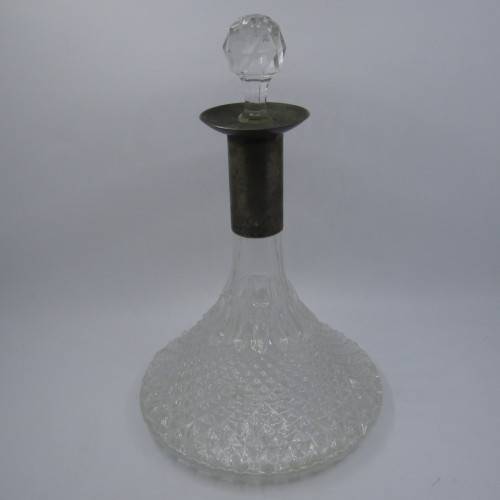 Vintage glass ships decanter