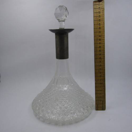 Vintage glass ships decanter