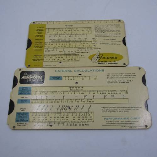 Lot of 4 vintage Sprinkler calculator cards
