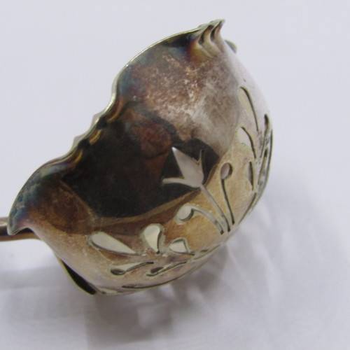 James Dixon silver plated sugar sifter spoon - scans as 90% silver but hallmark indicates silver pla