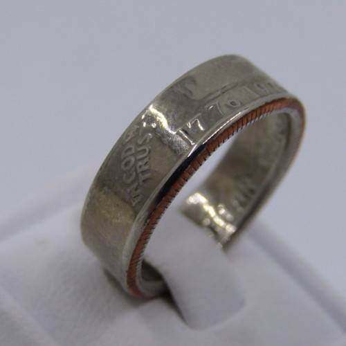 Ring made from 1976 USA quarter - size L/7