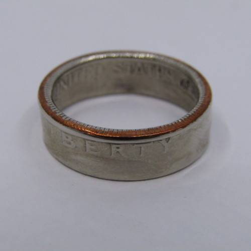 Ring made from 1976 USA quarter - size L/7